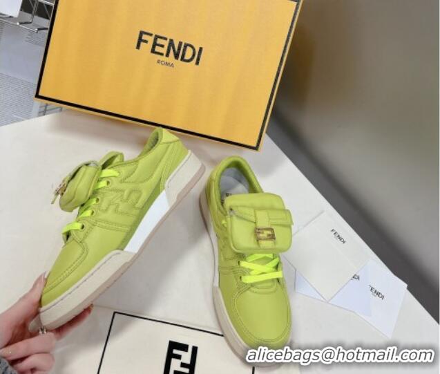 Perfect Fendi Match Low Top Sneakers with Pocket in Acid Green Nylon 122850