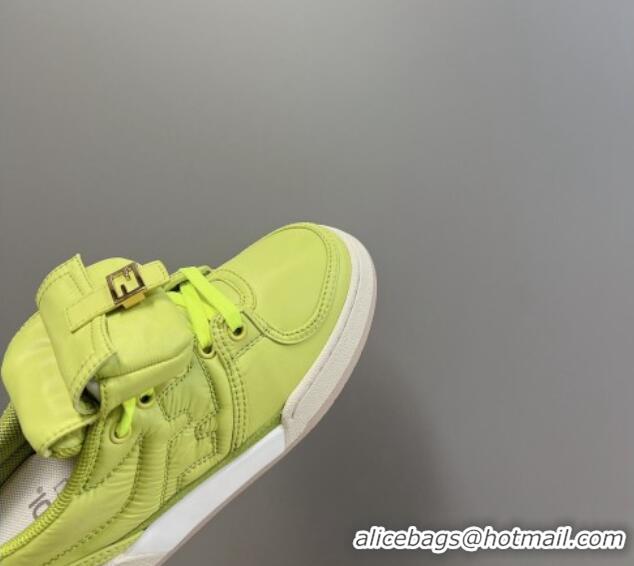 Perfect Fendi Match Low Top Sneakers with Pocket in Acid Green Nylon 122850