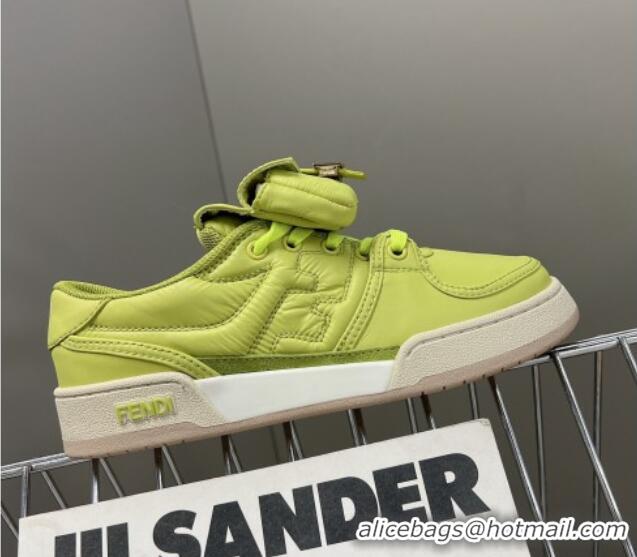 Perfect Fendi Match Low Top Sneakers with Pocket in Acid Green Nylon 122850