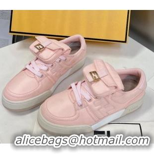 Good Looking Fendi Match Low Top Sneakers with Pocket in Light Pink Nylon 122852