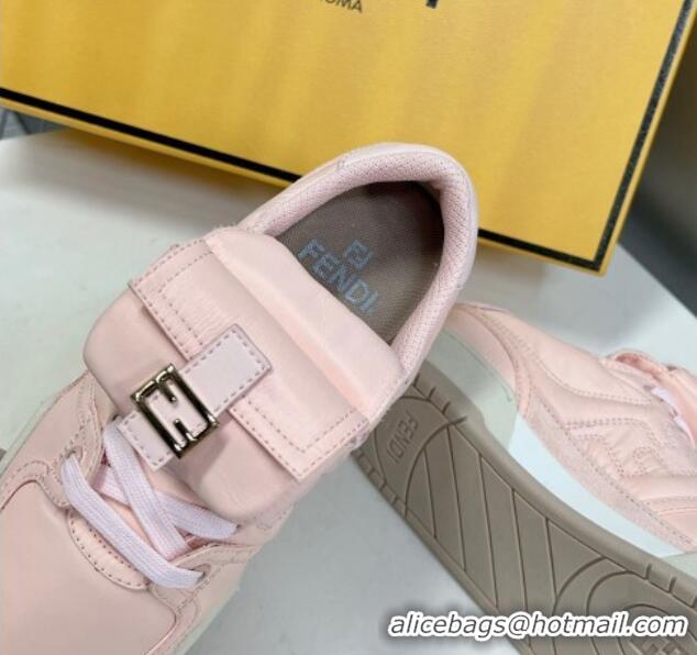 Good Looking Fendi Match Low Top Sneakers with Pocket in Light Pink Nylon 122852