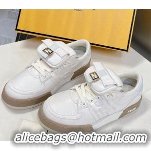 Top Design Fendi Match Low Top Sneakers with Pocket in White Nylon 122853