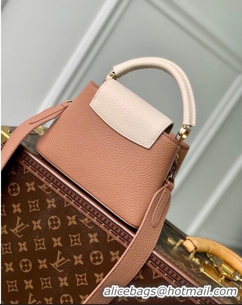 Promotional Louis Vuitton Capucines Mini Bag in Taurillon Calfskin M21045 Brown/Beige 2023