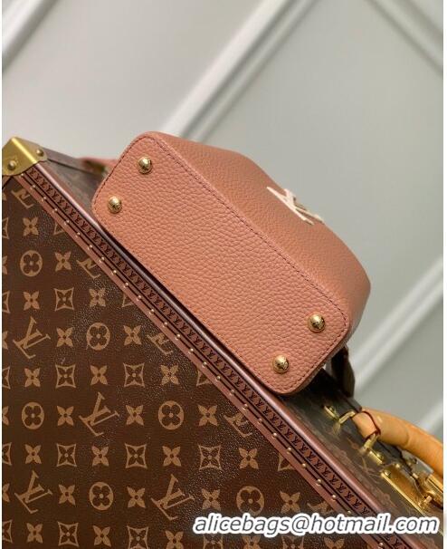 Promotional Louis Vuitton Capucines Mini Bag in Taurillon Calfskin M21045 Brown/Beige 2023