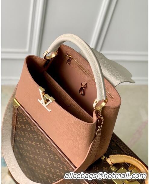 Reasonable Price Louis Vuitton Capucines MM Bag in Taurillon Calfskin M21045 Brown/Beige 2023