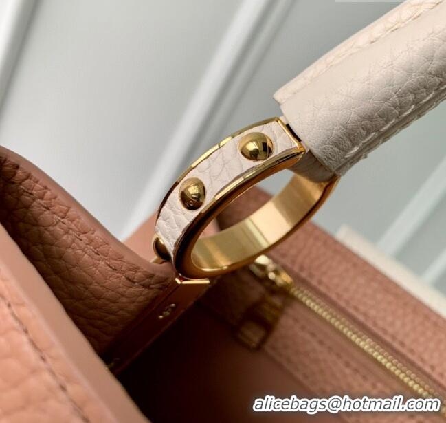 Reasonable Price Louis Vuitton Capucines MM Bag in Taurillon Calfskin M21045 Brown/Beige 2023