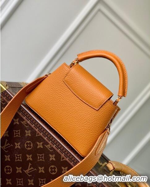 Well Crafted Louis Vuitton Capucines Mini Bag in Taurillon Calfskin M21168 Yellow/Beige 2023