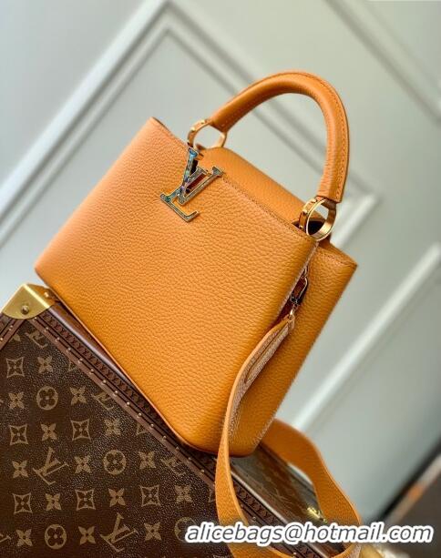 Reasonable Price Louis Vuitton Capucines BB Bag in Taurillon Calfskin M21168 Yellow/Beige 2023