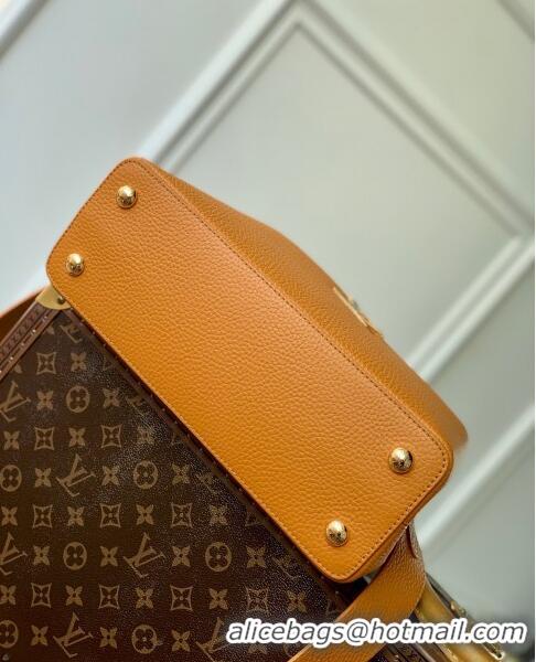 Top Quality Louis Vuitton Capucines MM Bag in Taurillon Calfskin M21168 Yellow/Beige 2023