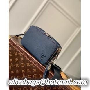 Grade Quality Louis Vuitton Alpha Wearable Grained Leather Strap Wallet M59161 Navy Blue 2022