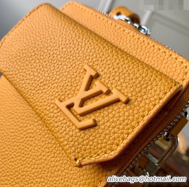 Top Design Louis Vuitton Men's Phone Pouch in Yellow Grained Leather M57089 2023