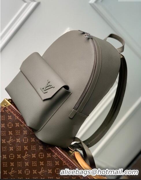 Good Product Louis Vuitton TAKEOFF Backpack in Griany Calfskin M21362 Grey 2023