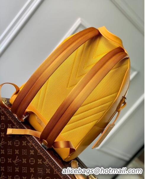 Luxurious Grade Louis Vuitton TAKEOFF Backpack in Griany Calfskin M21362 Yellow 2023