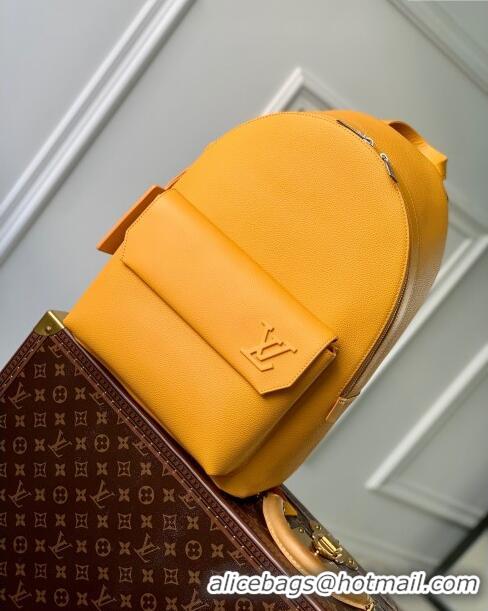 Luxurious Grade Louis Vuitton TAKEOFF Backpack in Griany Calfskin M21362 Yellow 2023