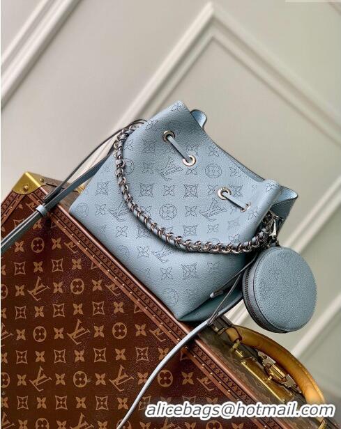 Grade Design Louis Vuitton Bella Bucket Bag in Mahina Perforated Leather M21144 Blue 2022