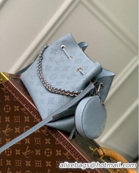 Grade Design Louis Vuitton Bella Bucket Bag in Mahina Perforated Leather M21144 Blue 2022