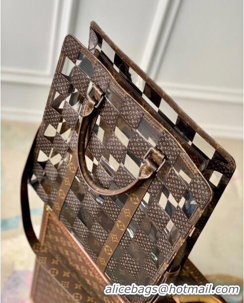 Famous Brand Louis Vuitton Sac Plat Tote Bag in Monogram Chess Canvas and PVC M20866 2023