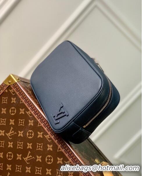 Promotional Louis Vuitton Toiletry Bag in Black LV Aerogram Leather M20912 Navy Blue 2023