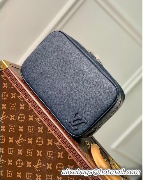 Promotional Louis Vuitton Toiletry Bag in Black LV Aerogram Leather M20912 Navy Blue 2023