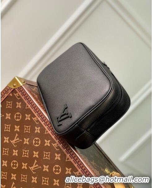 Well Crafted Louis Vuitton Toiletry Bag in Black LV Aerogram Leather M20912 Black 2023