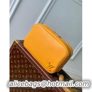 Inexpensive Louis Vuitton Toiletry Bag in Black LV Aerogram Leather M20912 Yellow 2023