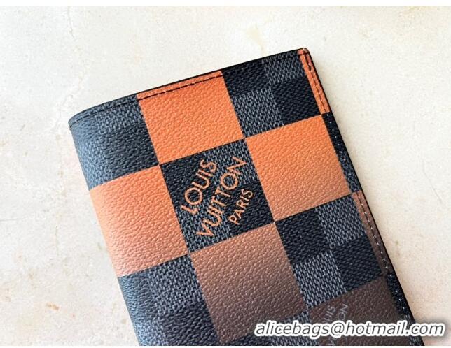 Famous Brand Louis Vuitton Damier Graphite Giant Passport Cover 0106 Orange 2023