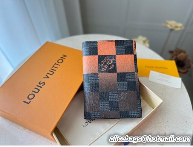 Famous Brand Louis Vuitton Damier Graphite Giant Passport Cover 0106 Orange 2023