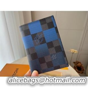 Top Grade Louis Vuitton Damier Graphite Giant Passport Cover 0106 Blue 2023