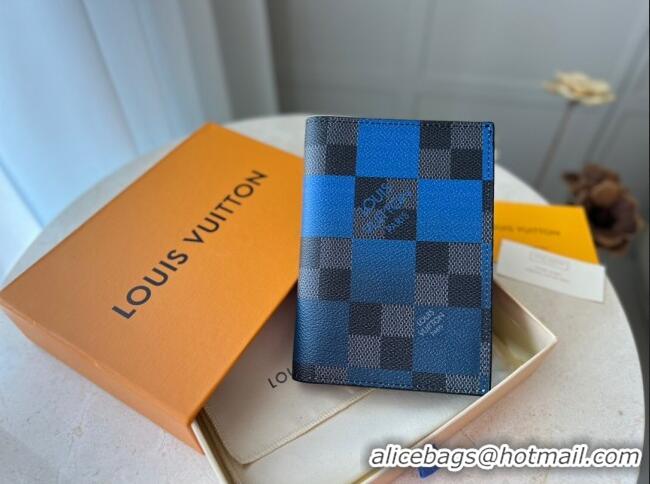 Top Grade Louis Vuitton Damier Graphite Giant Passport Cover 0106 Blue 2023