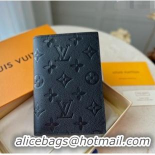 Shop Grade Louis Vuitton Passport Cover in Monogram Empreinte Leather M63914 Black 2023