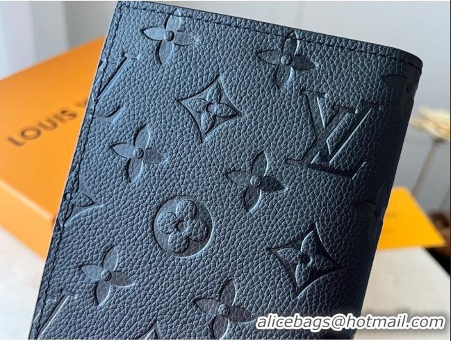 Shop Grade Louis Vuitton Passport Cover in Monogram Empreinte Leather M63914 Black 2023