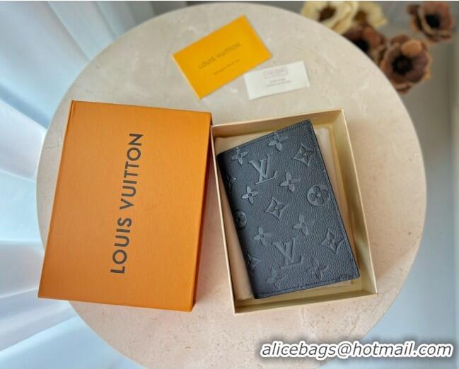 Shop Grade Louis Vuitton Passport Cover in Monogram Empreinte Leather M63914 Black 2023