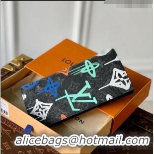 Well Crafted Louis Vuitton Brazza Wallet in LV Graffiti Monogram Eclipse Canvas M81846 Multicolor 2023