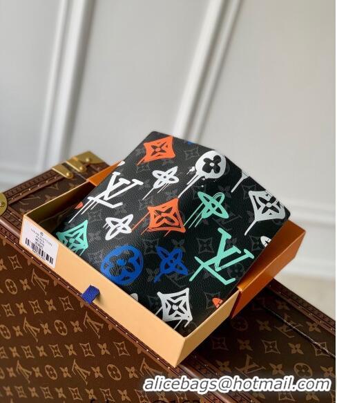 Well Crafted Louis Vuitton Brazza Wallet in LV Graffiti Monogram Eclipse Canvas M81846 Multicolor 2023