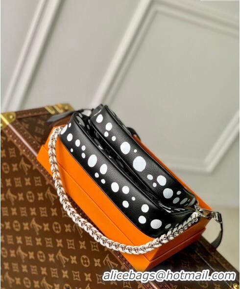 Good Product Louis Vuitton LVxYK Multi Pochette Accessoires Bag with Painted Dots in Grained Leather M46410 Black/White 