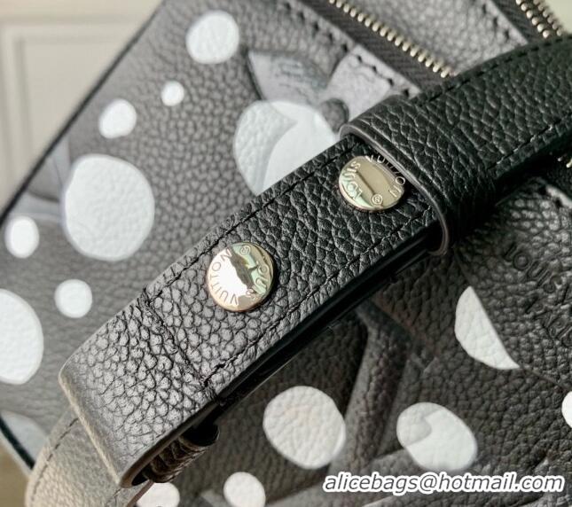 Good Product Louis Vuitton LVxYK Multi Pochette Accessoires Bag with Painted Dots in Grained Leather M46410 Black/White 