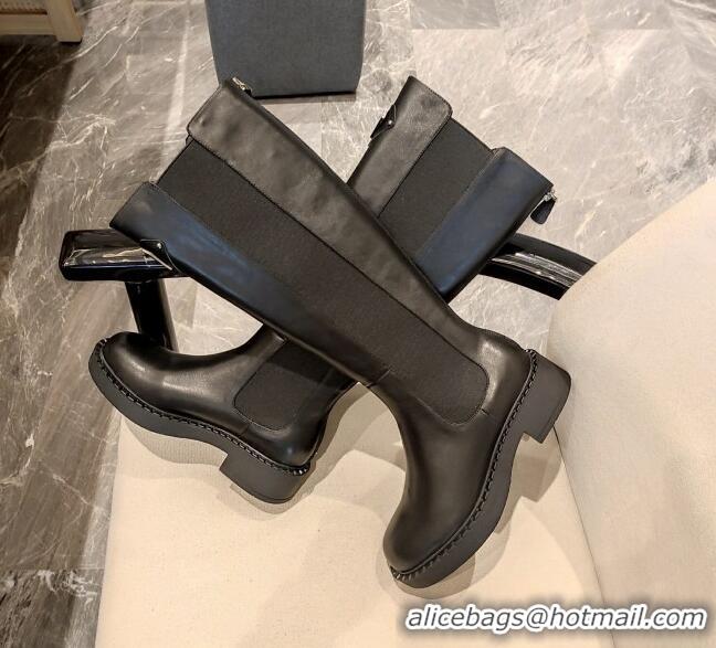 Purchase Prada Calfskin Leather High Boots P112505 Black