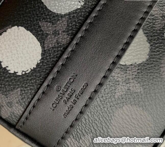 Super Quality Louis Vuitton LVxYK Keepall 25 with Painted Dots in Monogram Eclipse Canvas M46406 Black/Silver 2023