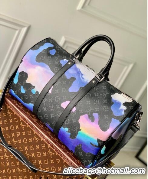 Super Quality Louis Vuitton Keepall 45B Travel Bag in Sunrise Monogram Eclipse Canvas M46356 2023