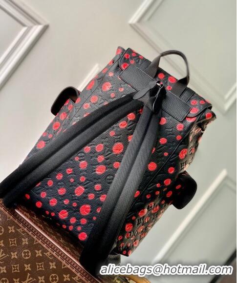 Reasonable Price Louis Vuitton LVxYK Christopher Backpack Bag with Red Dots in Black Monogram Leather M21978 2023