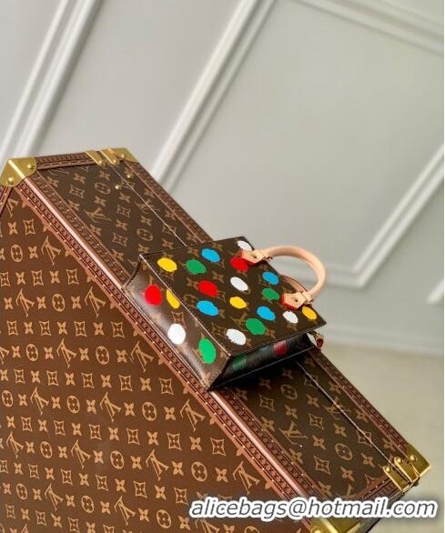 Top Quality Louis Vuitton LVxYK Petit Sac Plat Mini Bag with Painted Dots in Monogram Canvas M20220 2023