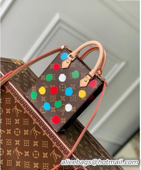 Top Quality Louis Vuitton LVxYK Petit Sac Plat Mini Bag with Painted Dots in Monogram Canvas M20220 2023