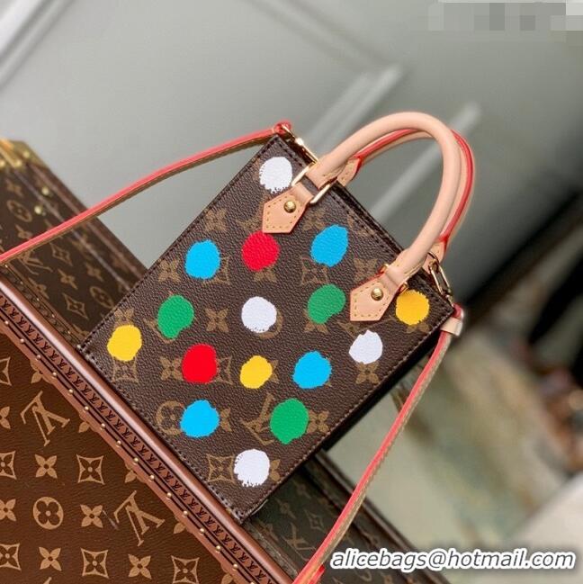 Top Quality Louis Vuitton LVxYK Petit Sac Plat Mini Bag with Painted Dots in Monogram Canvas M20220 2023