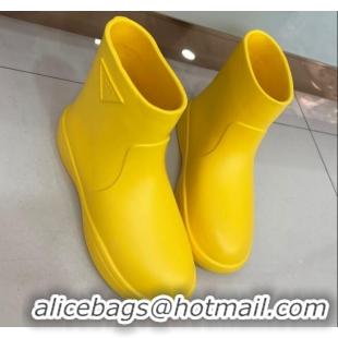 Cheap Price Prada Rubber Ankle Rain Boots Yellow 120324