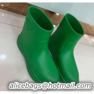 Best Price Prada Rubber Ankle Rain Boots Green 120326