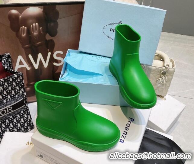 Best Price Prada Rubber Ankle Rain Boots Green 120326