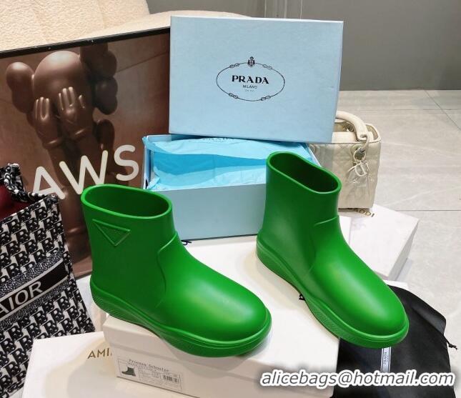 Best Price Prada Rubber Ankle Rain Boots Green 120326