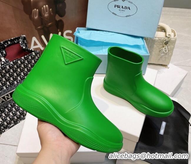 Best Price Prada Rubber Ankle Rain Boots Green 120326