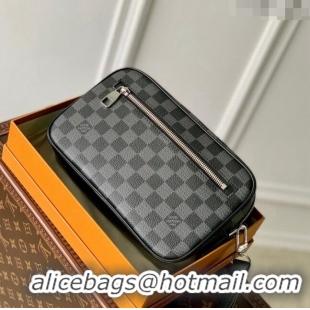 Well Crafted Louis Vuitton Pochette Kasai Clutch in Damier Graphite Canvas N41664 2023