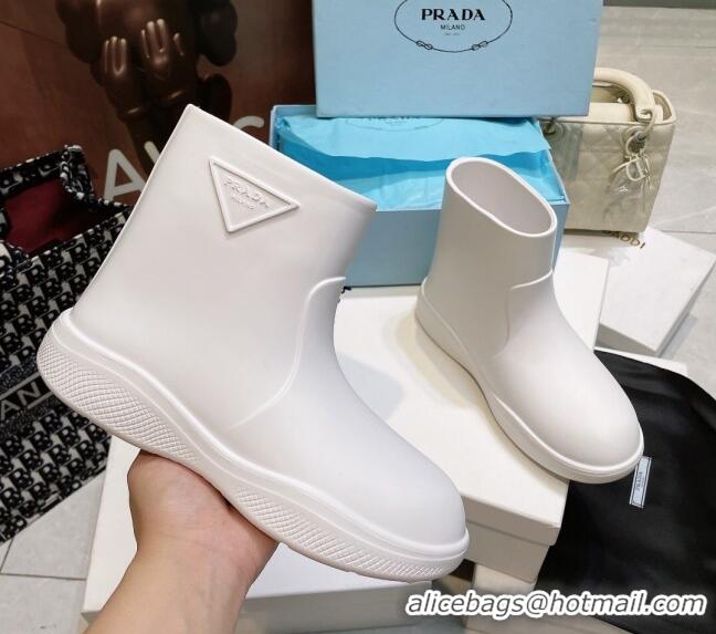 Purchase Prada Rubber Ankle Rain Boots White 120327